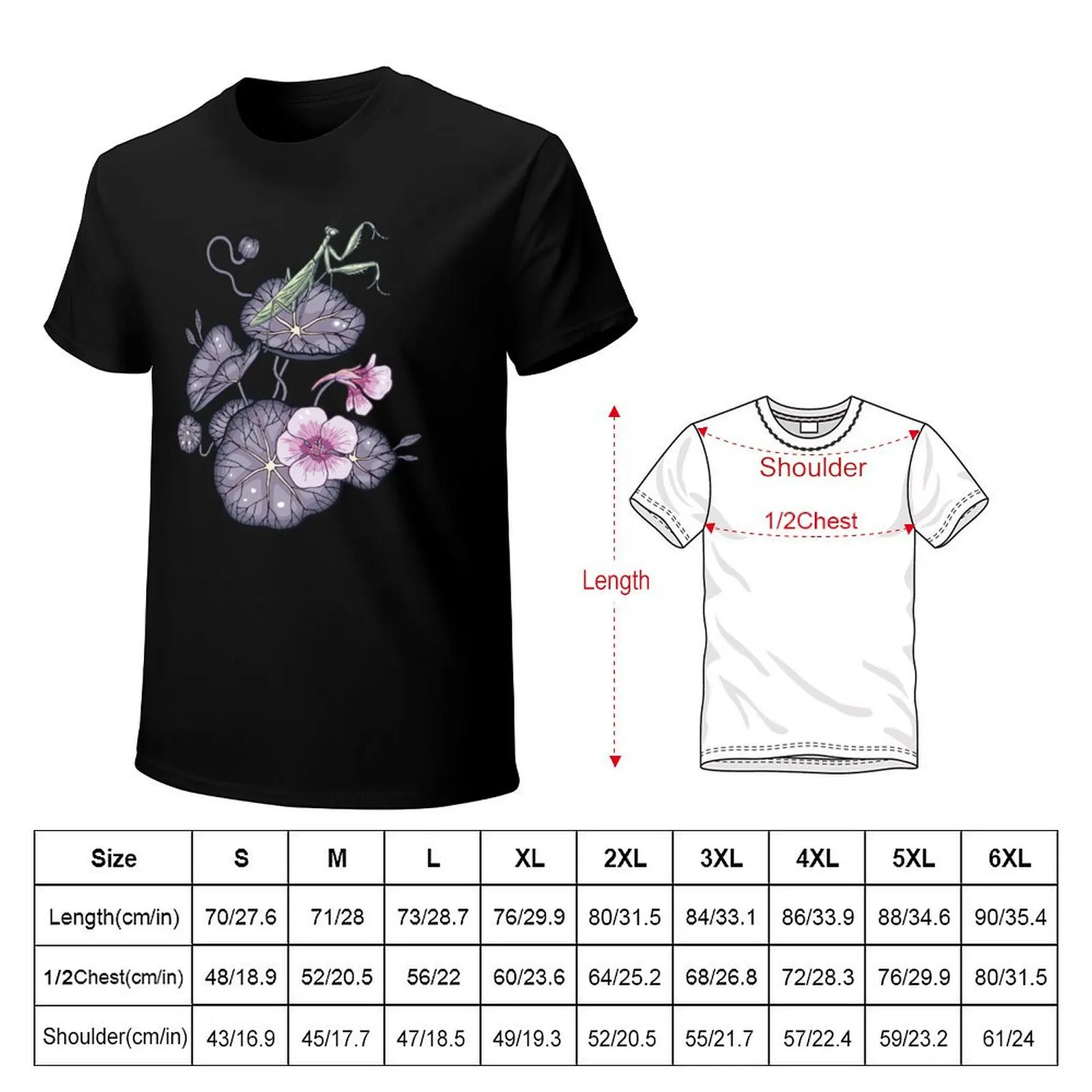 Black Indian cress garden. T-Shirt Basic Solid Color Short Sleeve T-Shirt