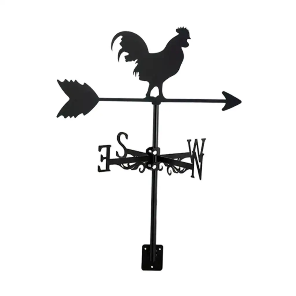 Iron Weather Vane Traditional Outdoor Garden Art Decor Wind Marker for Yard Roof House Decoration