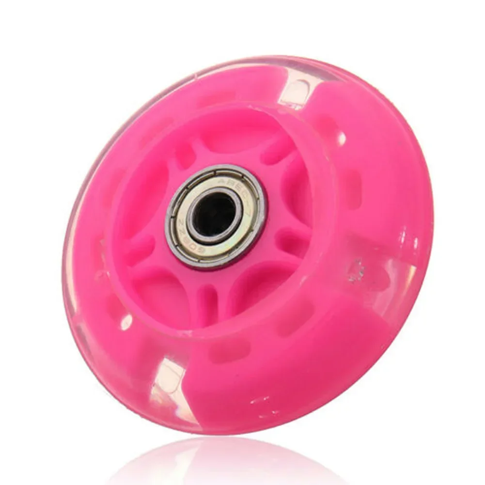 1pc Skate Wheels PU LED Flash Wheel Flashing Lights Back Rear ABED-7 Bearings Alloy Spacer Pre-fitted For Scooter Mini 8*2.2CM