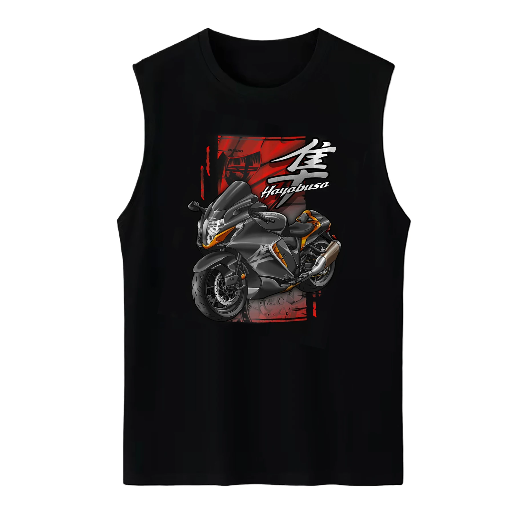 Retro Japanese GSX-1300R Hayabusa 2021-2024 Motorcycle Rider Tank Top 100% Cotton O-Neck Casual Mens Vest Sleeveless T-shirt