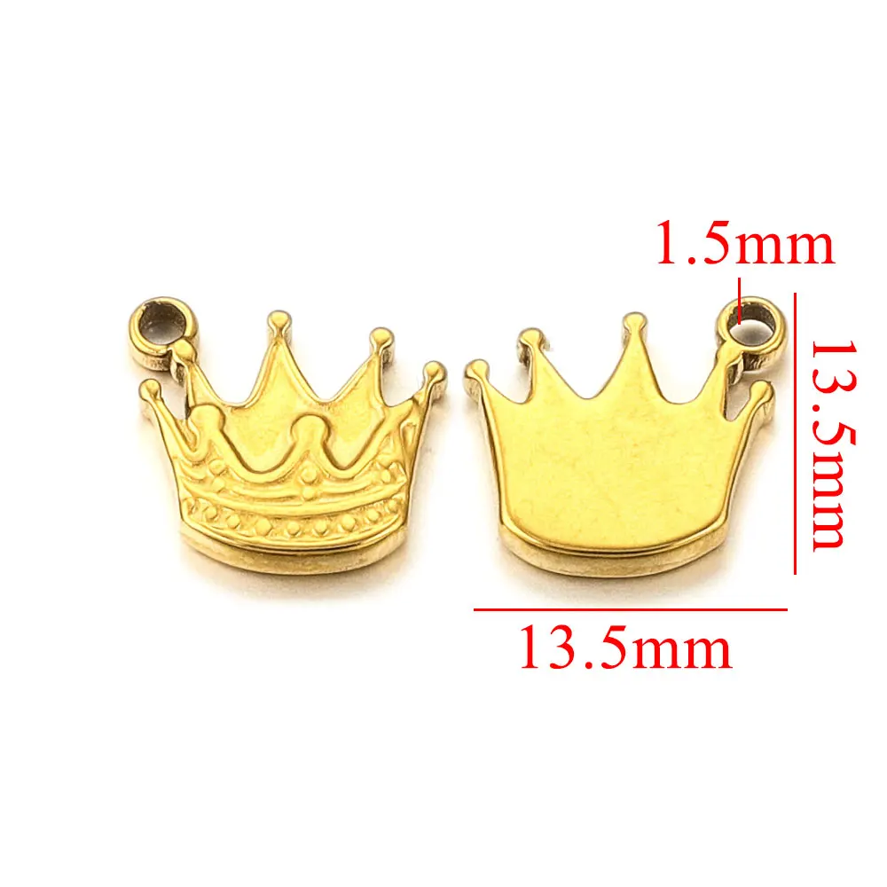 10Pcs Stainless Steel Gold-plated Small Charm Sun Flower Pendants