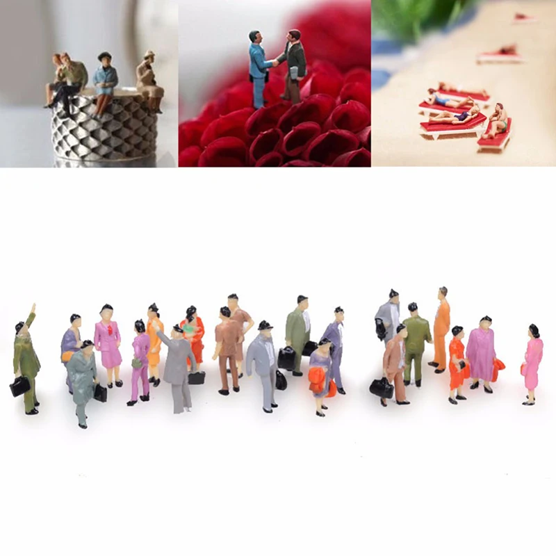 100pcs RandomScale 1:150 Mini Painted Model People Passenger Layout Building Street People Park Figure Model Painted A8O7