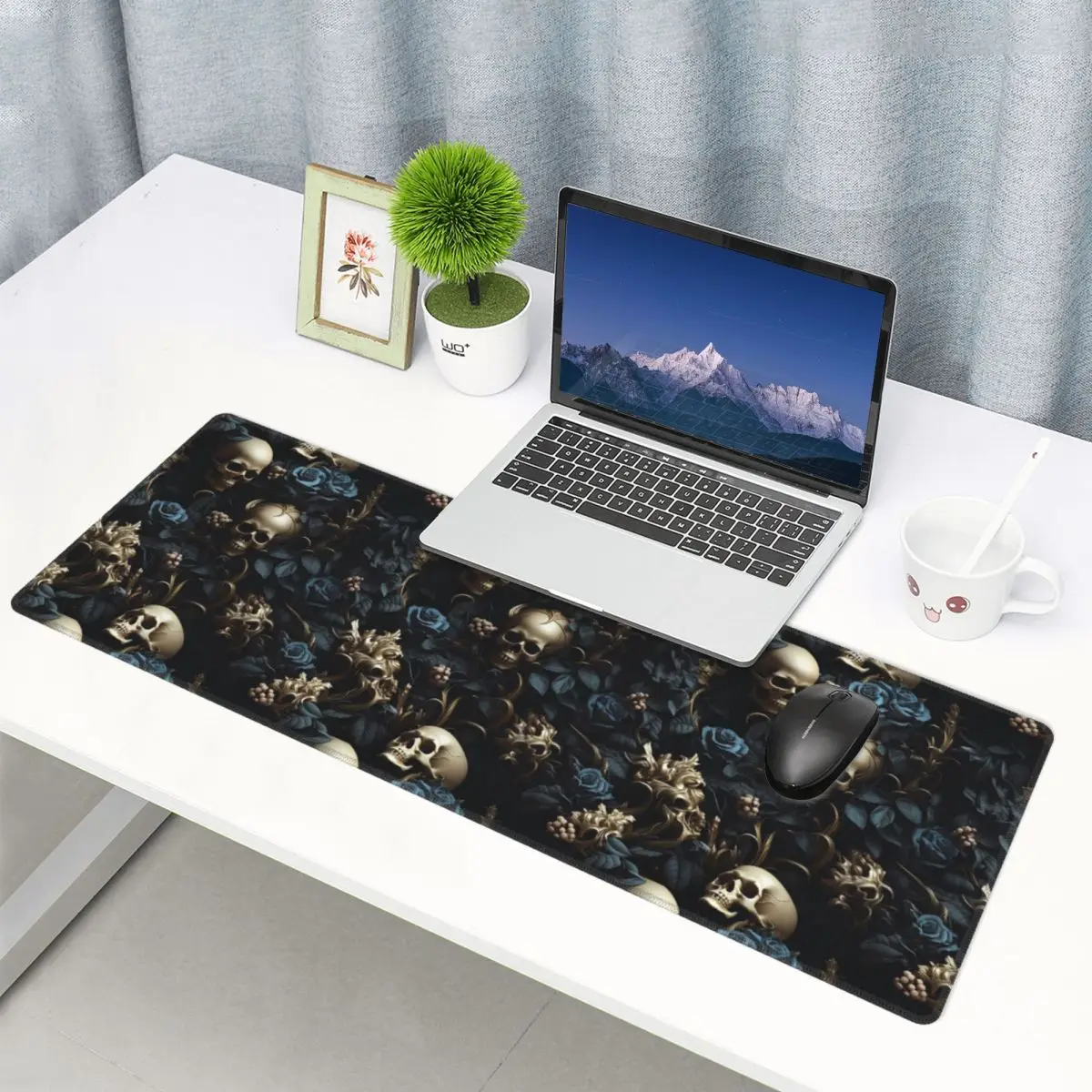 Large Mouse Pad Horror Gothic Skeleton Death Skull Gamer PC Laptop Mats Keyboard Carpet Computer Gaming Desk Mat