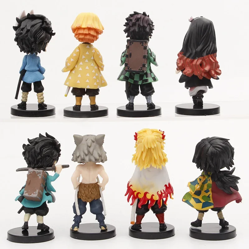 8Pcs/set 7cm Anime Demon Slayer Kimetsu No Yaiba Figure Q Posket Kamado Tanjirou Kamado Nezuko Agatsuma Figure Toys