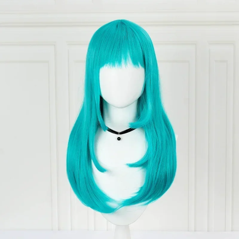 Anime Bulma/Buruma Cosplay Wig Green Curly Synthetic Halloween Costume Party Wigs Natural Heat Resistant Wig