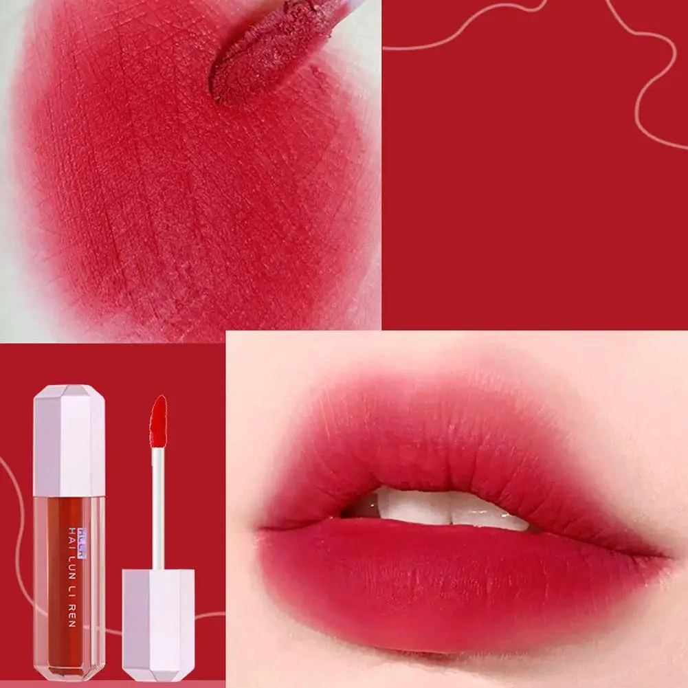 Batom líquido fosco fosco, 6 cores, à prova d'água, hidratante de longa duração, brilho labial vermelho fosco, cosméticos de beleza