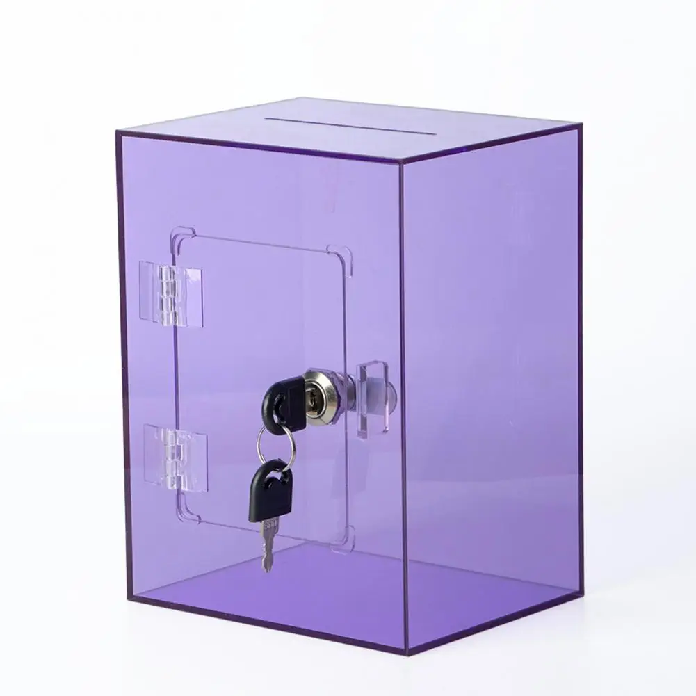 Tirelire transparente avec clé pour enfants et adultes, pot d'épargne transparent, tirelire en acrylique, capacité d'argent pour pièces de monnaie