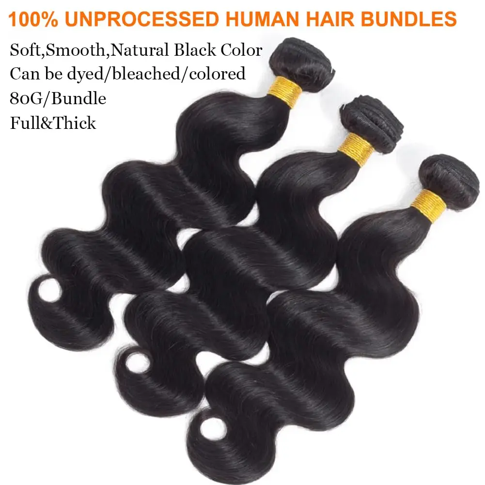 Human Hair Bundles Body Wave 2/3/4 Bundles （16 18 20 22) 10A Grade 100% Unprocessed Brazilian Virgin Human Hair