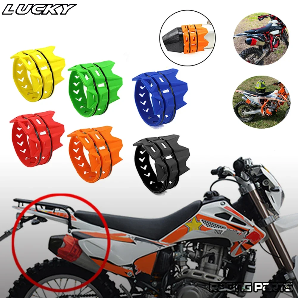 Hot sale 8 Colors Motorcycle Silencer Round Moto Exhaust Muffler Protector Cover For Yamaha Husqvarna Dirt Pit Bike Motorcross