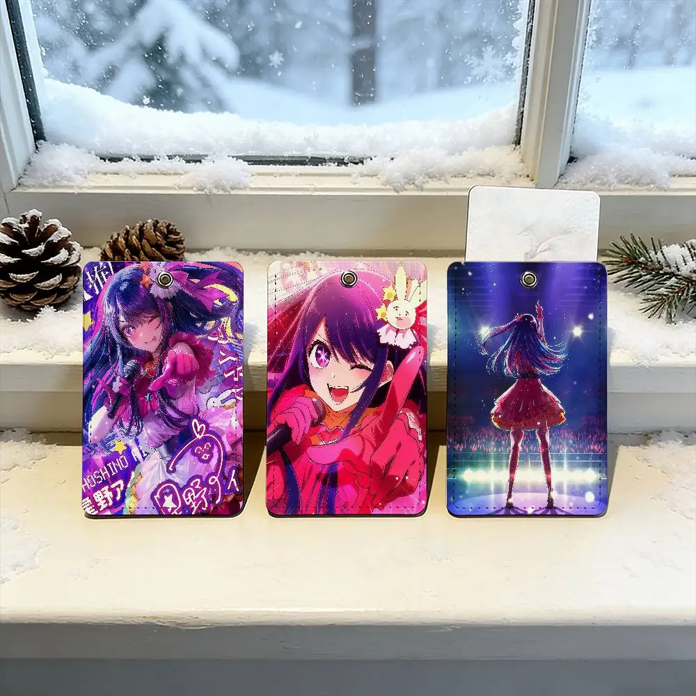 

Oshi no Ko Hoshino Ai Anime Bus house access card protective cover school rectangular keychain PU leather ID Best sellers