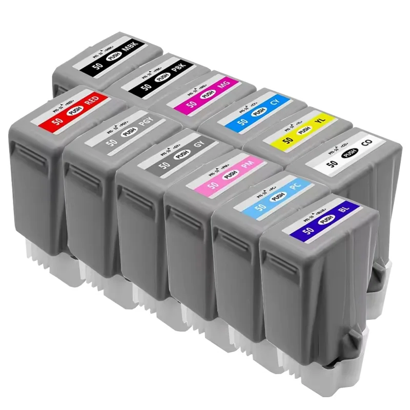 PFI-50 PFI50 Ink Cartridge Compatible For Canon imagePROGRAF Pro-500 Pro 500 Printer 80ML/PC With Pigment Ink Cartridge