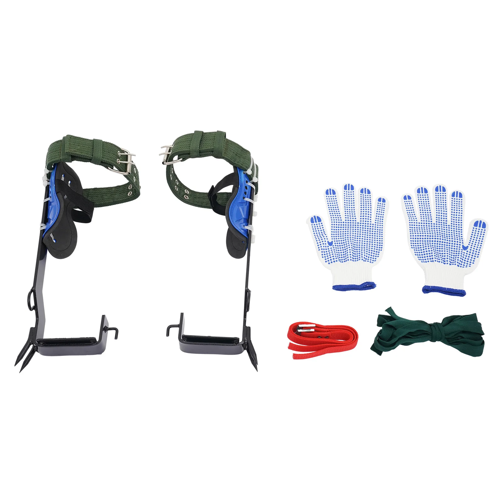 Climbing Tree Shoes, Climbing Spike Set, Tree Climbing Tools with 2 Teeth Anti-Slip Foot Spikes, Adjustable Safety Belt, Rope, Heavy Duty Stainless Steel Spikes, Secure Straps, Arborist Outdoor Gear, For Pruning Hunting Picking
