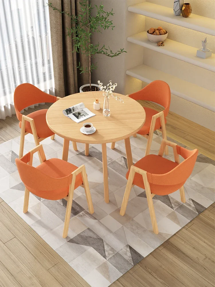 Leisure negotiation table and chair combination rest area reception small round table snack shop milk tea shop table catering co