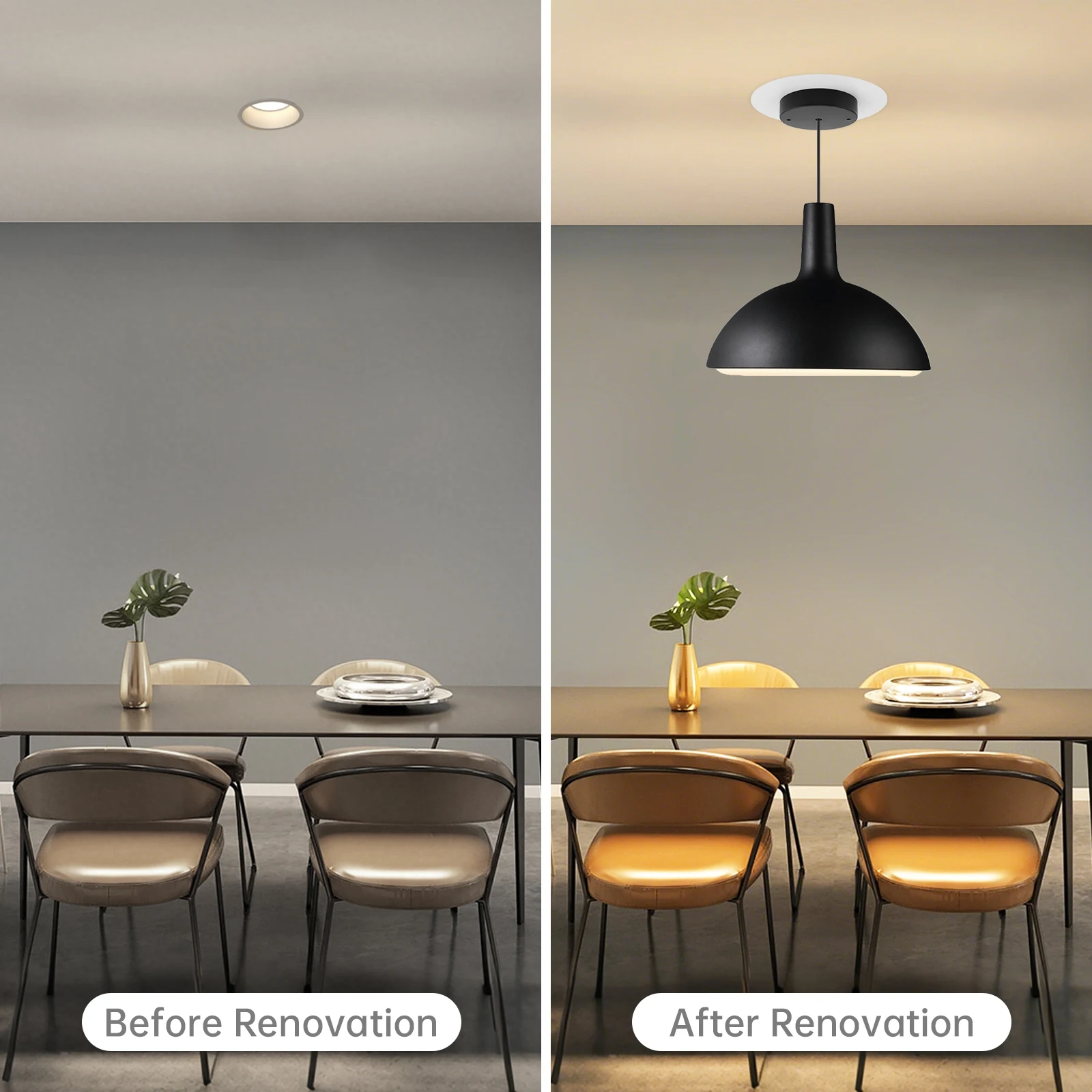 5 and 6 Inch Recessed Can Light Conversion Kit Recessed Light to Pendant Light Conversion Kit Pendant/Hanging Light Upgrade