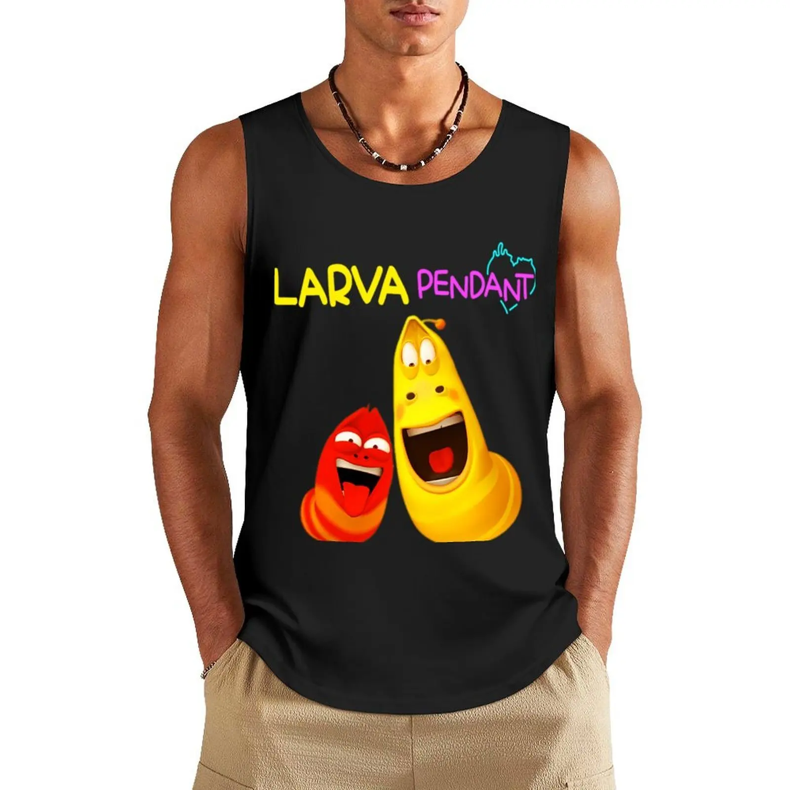 

Larva Pendant Tank Top Men sleeveless tee bodybuilding men clothes Sleeveless T-shirt