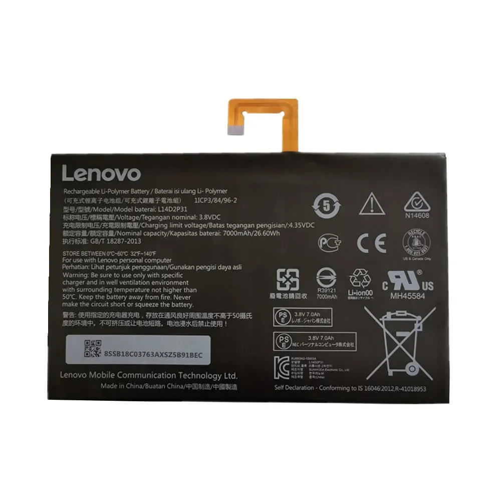 New Original Battery L14D2P31 For Lenovo Tab 2 Tab2 A7600-F A10-70 A10-70F A10-70L A10-70LC TB2-X30L TB2-X30F TB2-X30M Battery