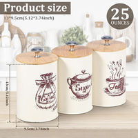3piece Vintage Tea Canisters With Bamboo Tea Coffee Tea Canisters Tea And Sugar Canisters Retro And Lid Tea Sugar Set