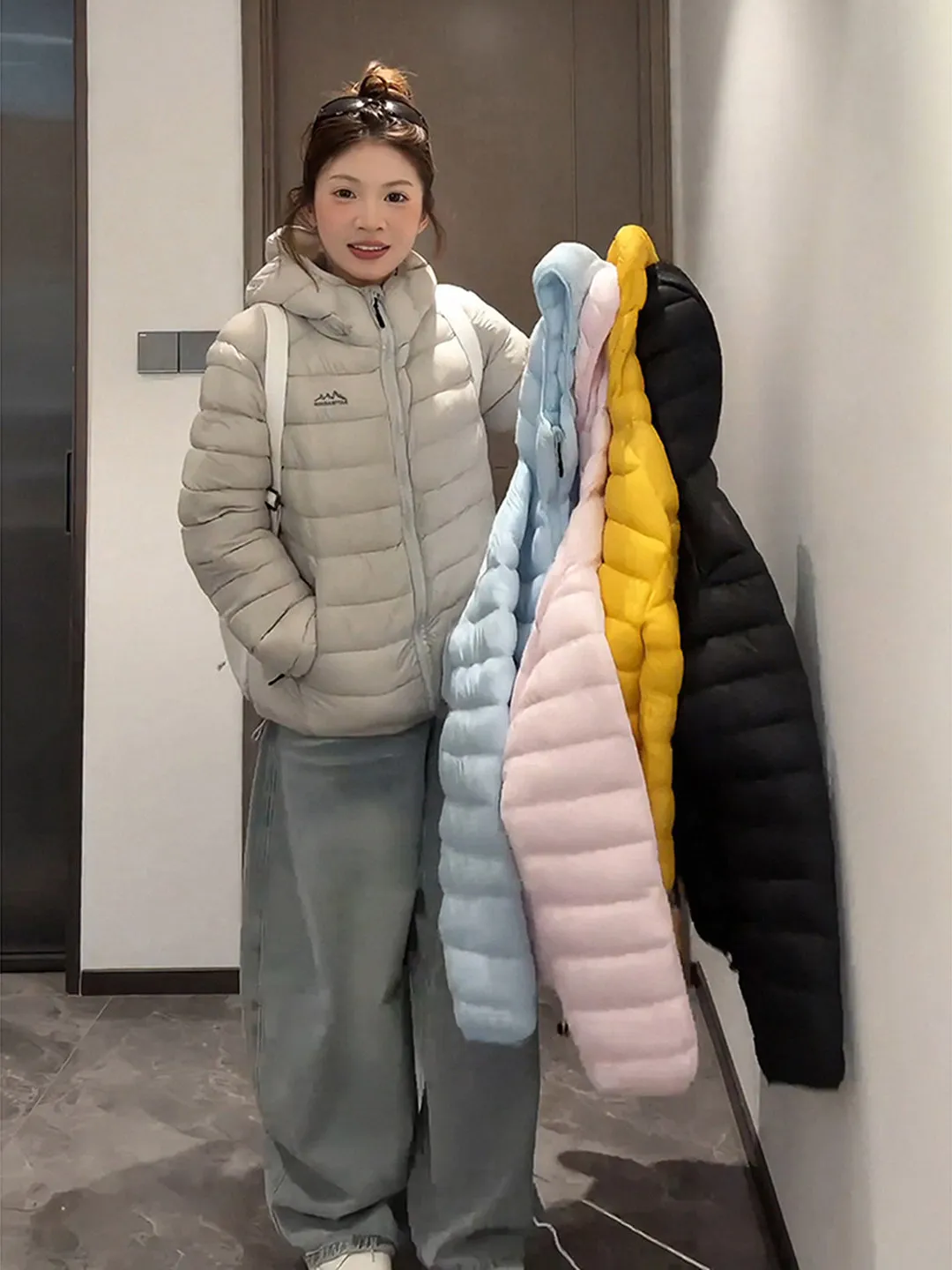 

Легкая женская зимняя куртка из хлопка с капюшоном, тонкая, сэндвич-ткань, премиум-качество, в корейском стиле