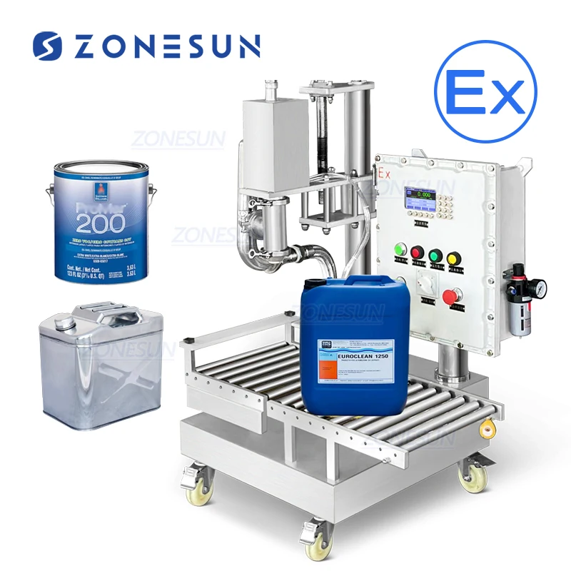 ZONESUN ZS-YTEXW1 Semi Automatic Explosion Proof Large Flow Chemical Liquid Weighing Filling Machine With Feeding Pump