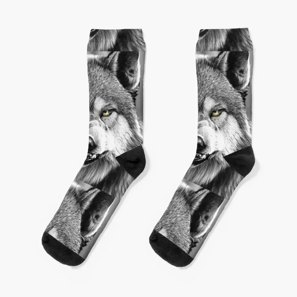 

The grey wolf Socks Soccer basketball christmass gift hip hop Boy Child Socks Women's