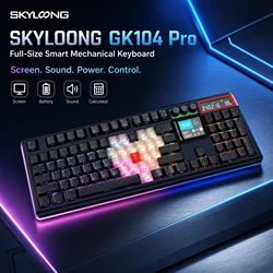 SKYLOONG GK104 Pro Wireless Mechanical Keyboar Full-Size Gamer Keyboard RGB Backlit Voice Calculator 8K Polling Rate for PC