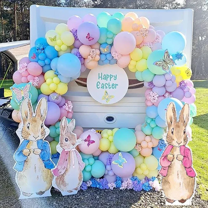 

18/36inch Rabbit Party Cardboard Blue Bunny Rabbit Kt Board Balloon Party DIY Decor Baby Shower 1st Birthday Paty Backdrops