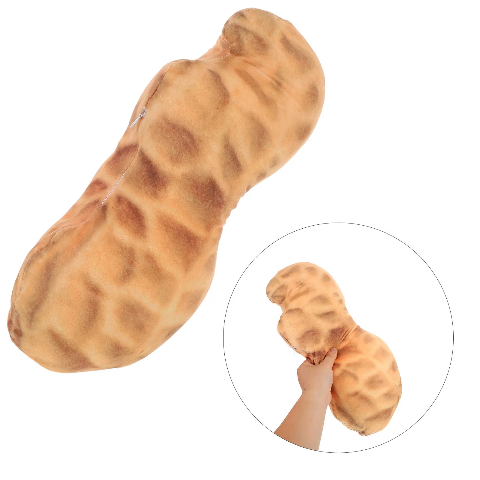 

Creative Peanut Shaped Decorative Cushion Soft Lumbar Support Pillow for Sofa Bed Office 45Cm Cute Stuffed Fruit Home Decor