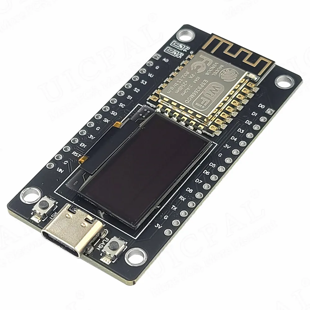 ESP8266 ESP-12F Módulo WiFi com display OLED, NodeMCU Internet das Coisas, Tipo-C, USB, CH340C, Serial 30Pin, ESP 12F, 0,96"