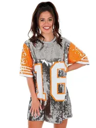 New Baseball Football BasketballGame Female Tops Sequin Women Jersey Dress