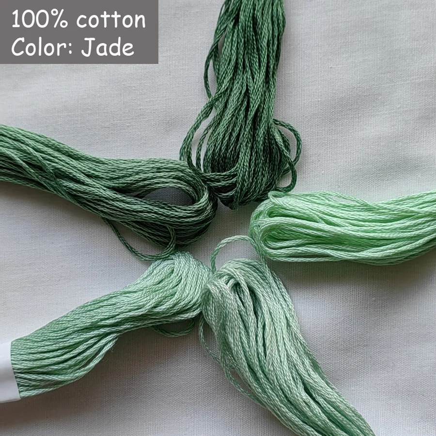 Jade Celadon Green 966 564 563 962 505 3817 3816 163 3815 561 Excellent Cotton Embroidery Cross Stitch Thread Yarn Threads