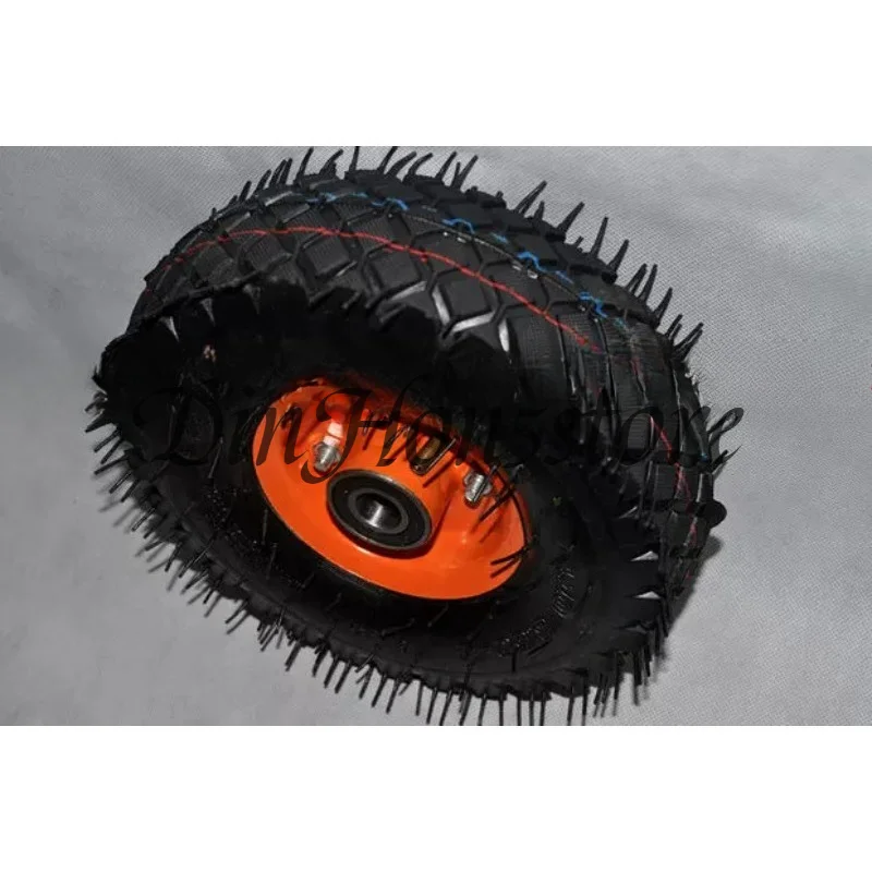 10 Inch Caster Rubber Inflatable Wheel 350-4 I, Single Cart Wheel 350 Inflatable Wheel Pneumatic Tire
