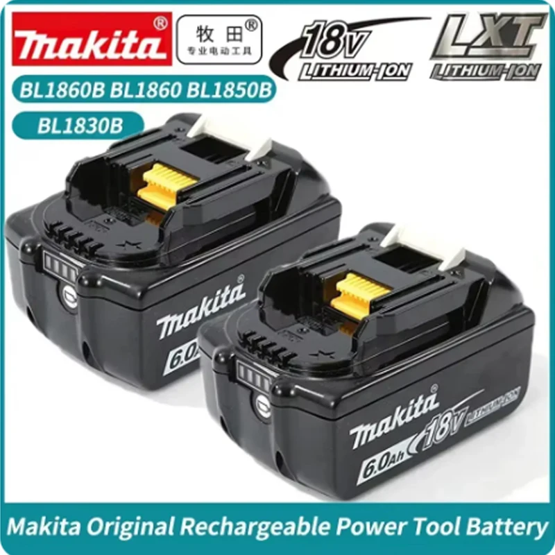 

100% Original Makita 18V 6.0Ah Rechargeable Battery Compatible DHR242 DJR182 DTW300 BL1860B DBO180 Power Tools Li-ion Batteries