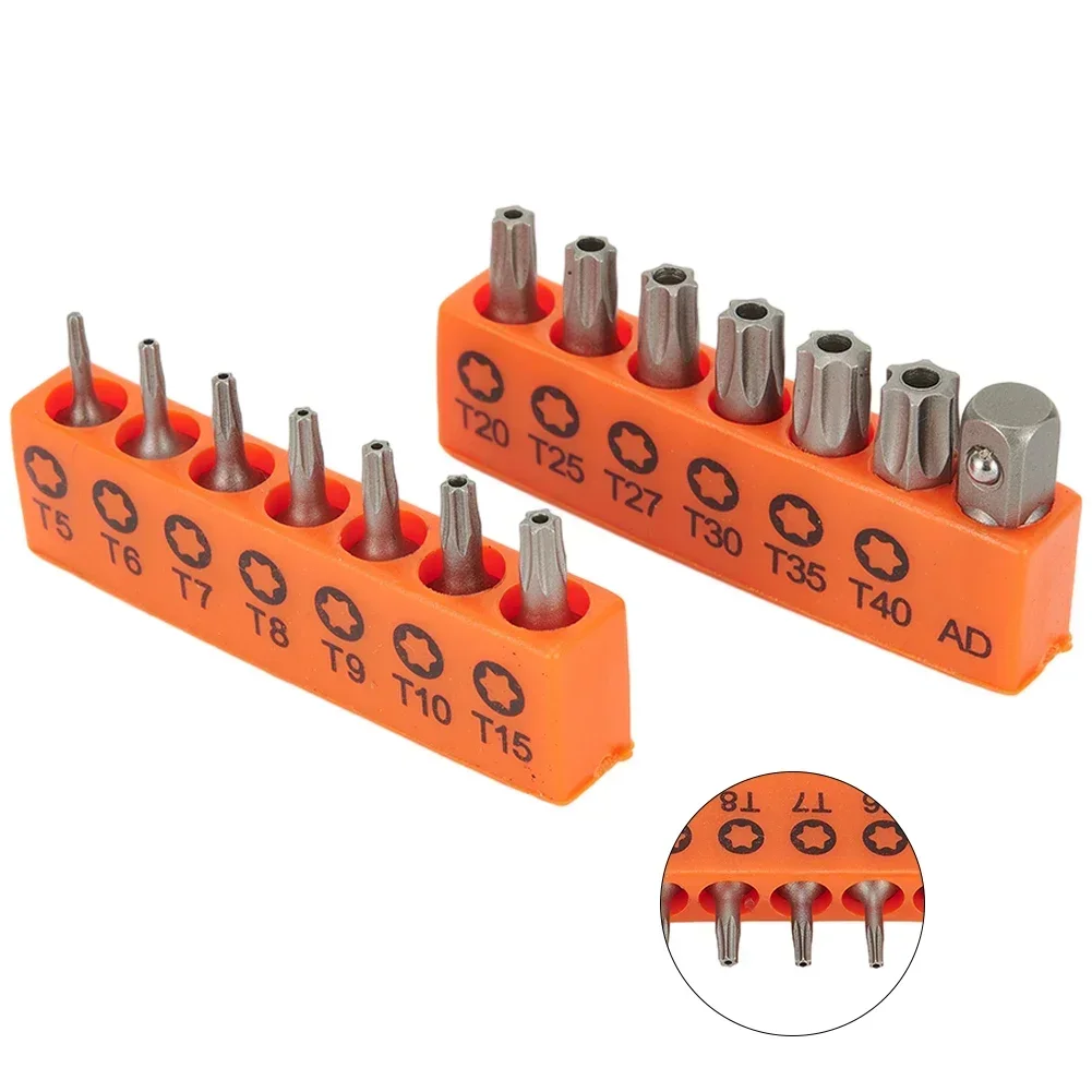 14pcs Set 25mm Torx Screwdriver Bits With Hole T5-T40 Electric Screw Driver  Wear Standard Shank Diameter Driver Star Bits Set