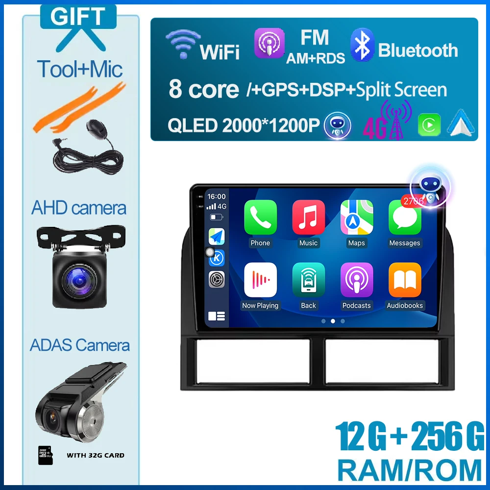 Carplay Android 15 Autoradio Voor Jeep Grand Cherokee II WJ 1998-2004 Multimedia Stereo Speler WiFi GPS navigatie Bluetooth