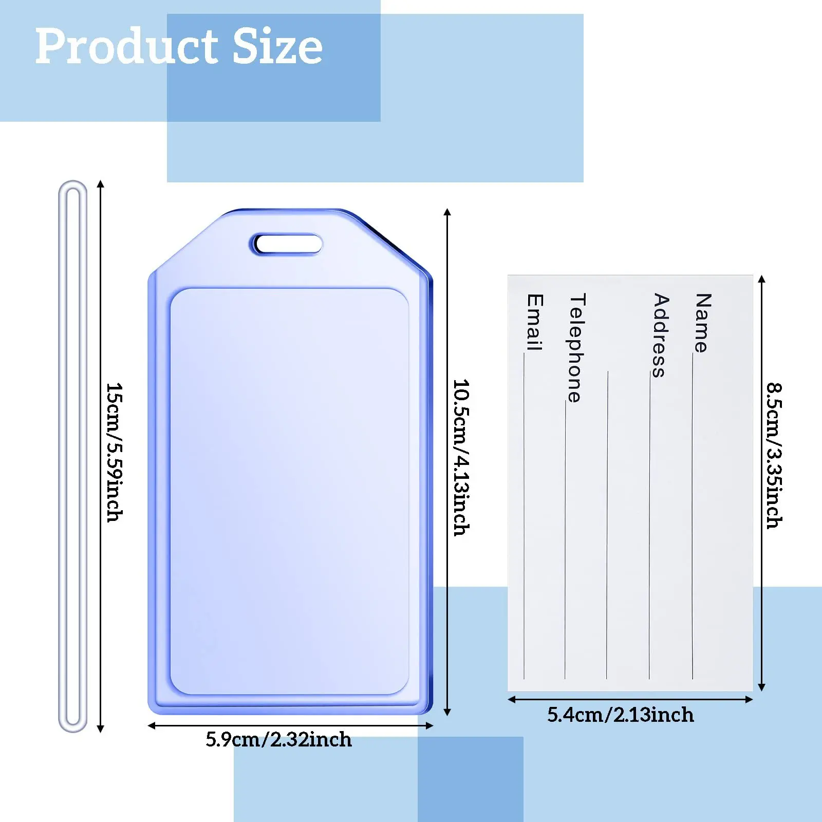 

PVC Transparent LuggageTag Waterproof Identification Card Sleeve Work Card Holder Luggage Tags Suitcase Tags Travel Accessories