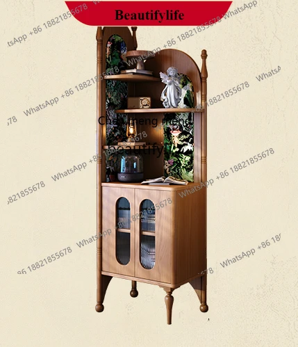 

G153 Solid wood corner cabinet French antique living room corner shelf French retro, triangular bookshelf