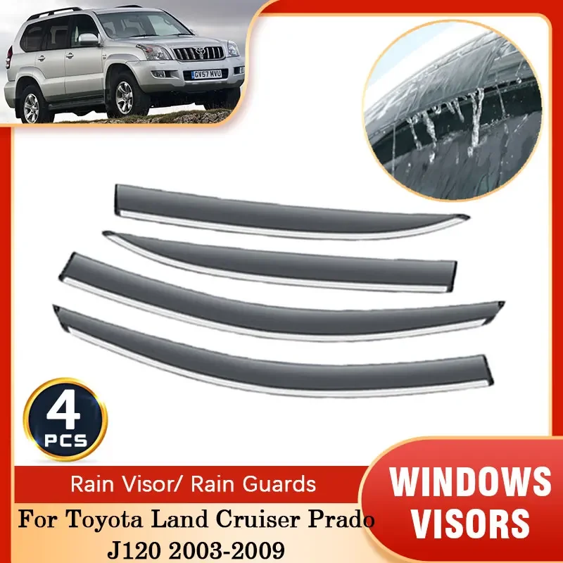 

For Toyota Land Cruiser Prado 120 J120 FJ120 2003~2009 Lexus GX470 Windows Visors Deflector Guard Awning Windshied Accessories