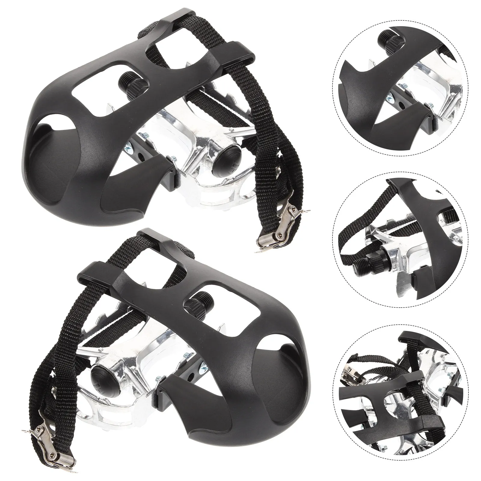 

1 Pair Exercise Bike Pedals Premium Non-Slip Platform Adjustable Strap Fitness Gym Bike Pedal Accessories for Indoor Cycling