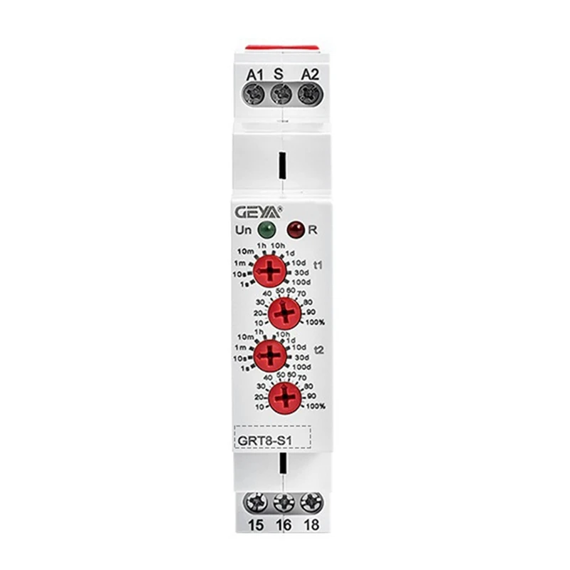 GEYA GRT8-S Asymmetric Cycle Timer Relay SPDT 16A Electronic Repeat Relay, GRT8-S1 AC230V