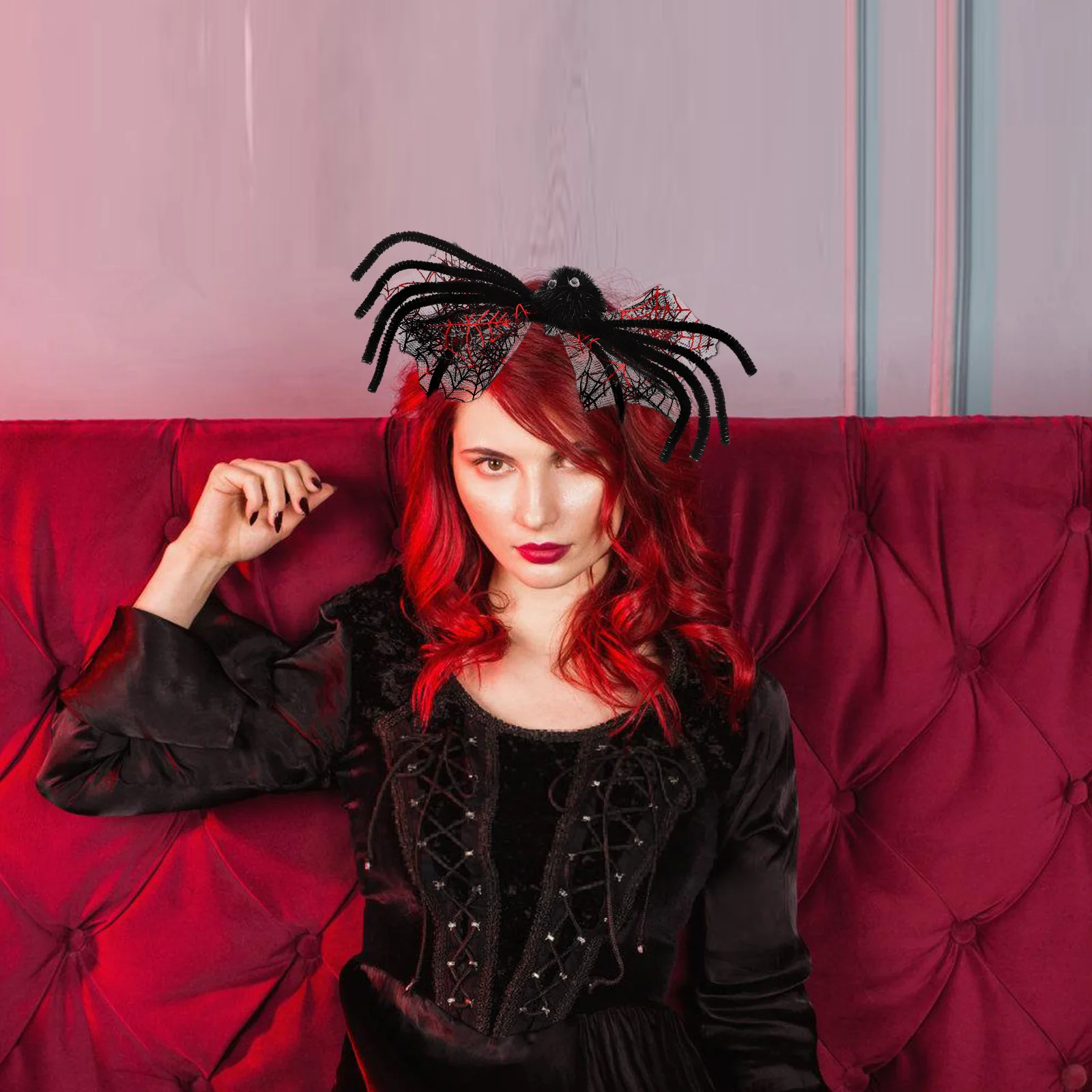 

Spider Headband Black Halloween Party Costume Accessories Adult Masquerade Carnival Headdress Lightweight Comfortable