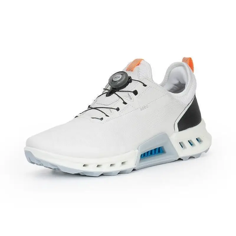 

2025 Hot Mens Golf Shoes Black White Leather Fitness Sneakers Shoes Anti-slip Sneakers Mens Comfort Golf Training