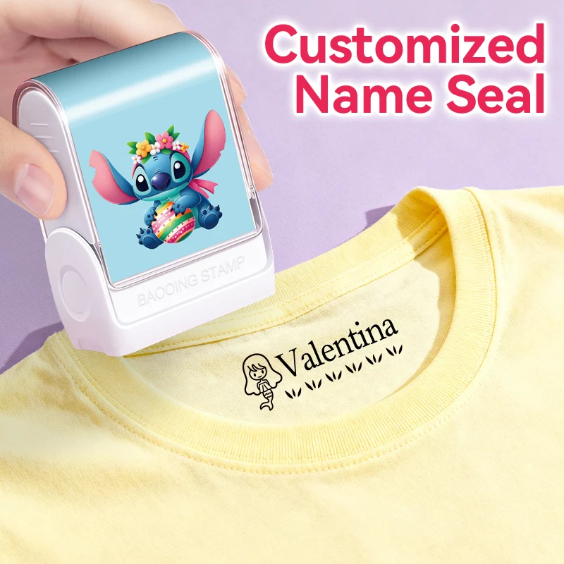 

Custom Disney Stitch Name Stamp for Back to School Gifts- Personalized Washable Ink Suit for Books Clothes Shoes Identification