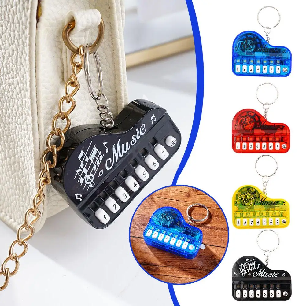 Piano Keychain Musical Instrument Toy Portable Mini Keyboard Music Gift Friend Keychain Playable Lover Electronic Jewelry P Q6F9