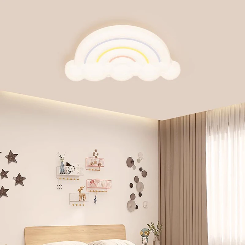 

Cute Rainbow Cloud Ceiling Lights Children's Room Lamp Simple Modern Warm Nursery Baby Room Girl Boy Bedroom Decor Ceiling Lamps