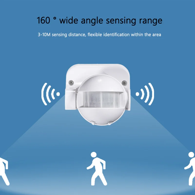 Outdoor Waterproof IP44 and Dust-proof Inductor Human Body Smart Inductive Switch Spherical Curtain Wide Angle Infrared Sensor