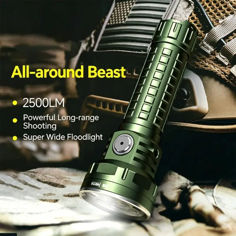 

Bright LED Flashlight Rechargeable LED Searchlight Large Capacity Portable Torch for Camping Hiking Outdoor Activities D2RD