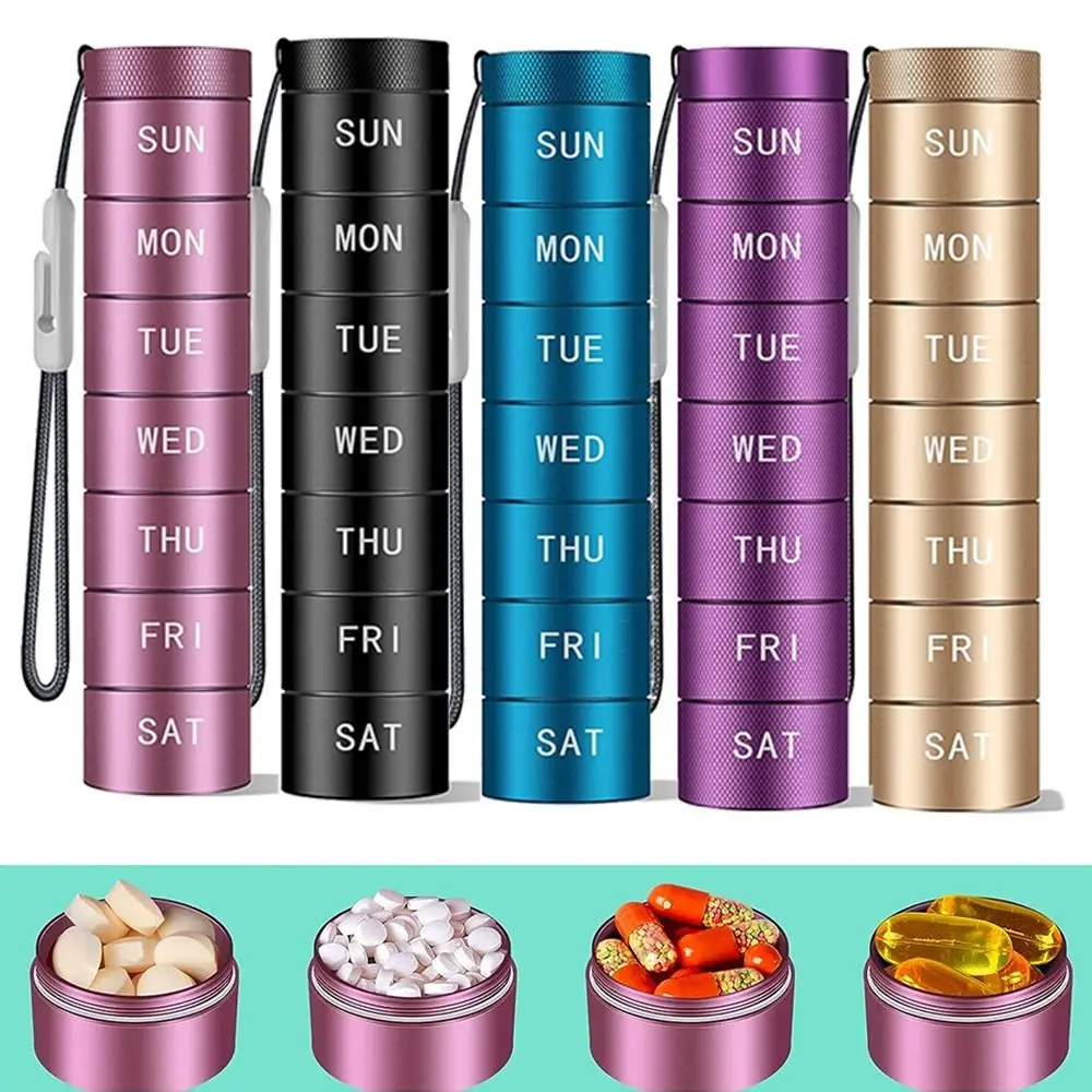 

Durable Portable Weekly Pill Case Waterproof 7 Grids Medicine Box Stackable Strong Tightness Fish Oil Container Vitamins