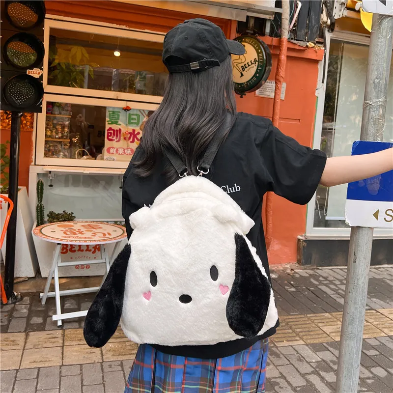 Sanurgente Pochacco-Sac en peluche portable pour étudiant, Anime japonais, Chiot mignon, Sac lancé, Grande capacité, 03, Classe étudiante