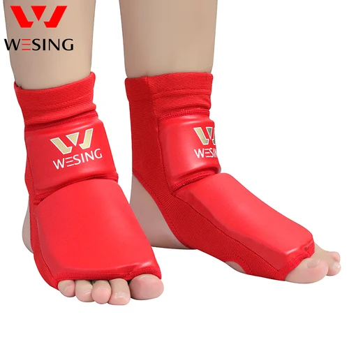 Imagen 1 del producto Wesing Protector de pies de cuero PU con tamaño grande para entrenamiento de boxeo Wushu Sanda Muay Thai