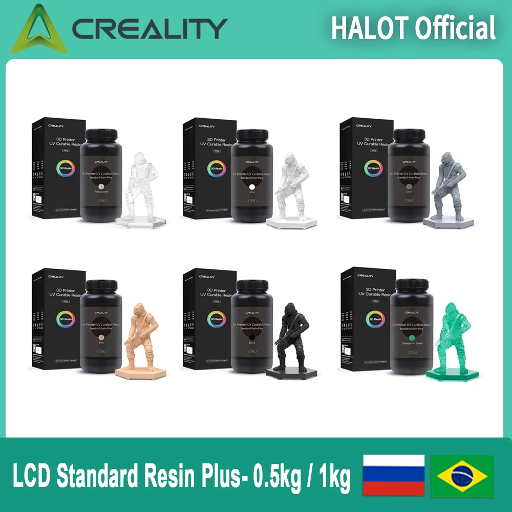 Creality Original 3D Printer Resin LCD Standard Photopolymer Resin for LCD 3D Printing 405nm UV-Curing Resin 1000g-500g /bottle